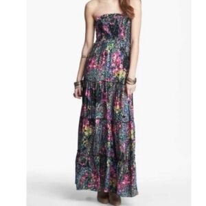 Floral Strapless Maxi Dress